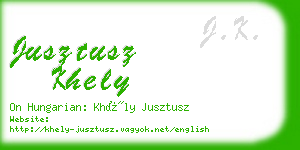 jusztusz khely business card